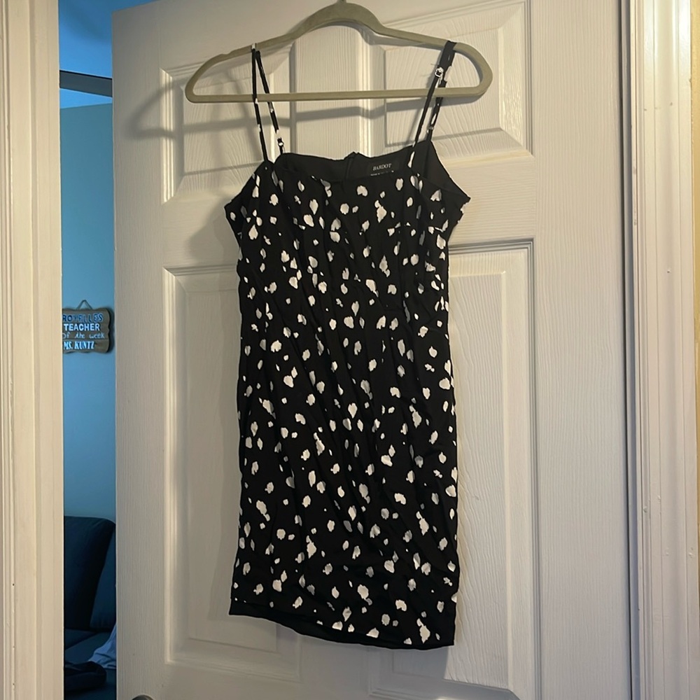 Bardot black and white mini dress